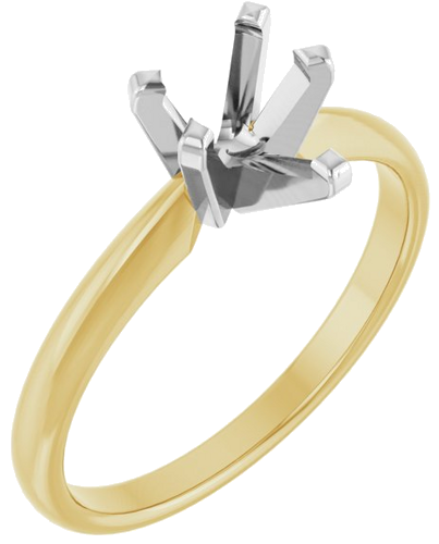 Sužadėtuvių Žiedas „Solitaire“ 14k yellow/white gold Pear 7.5mm x 5mm (1)