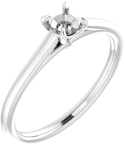 Sužadėtuvių Žiedas „Claw-Prong Solitaire“ 14k white gold Round 4.1mm (1)