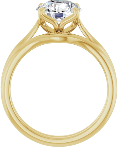 14K Yellow  8.2 mm Round Solitaire Engagement Ring Mounting (7)
