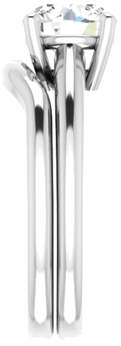 Sužadėtuvių Žiedas „V-End Prong“ 14k white gold Round 7.4mm (9)