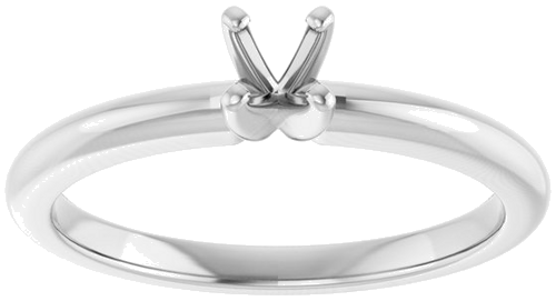 Sužadėtuvių Žiedas 14k white gold Round 3.8mm (3)