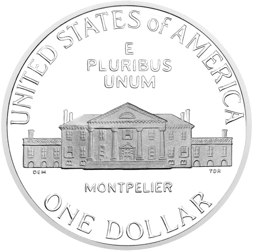 1993 James Madison JAV 1 doleris sidabrinė moneta (2)