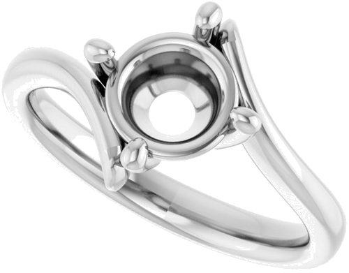 Sužadėtuvių Žiedas „Solitaire Bypass“ 14k white gold Round 7.4mm (5)