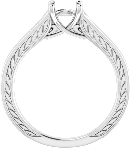 Sužadėtuvių Žiedas „Solitaire Scroll“ 14k white gold Round 5.8mm (2)