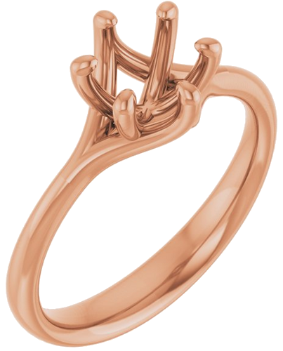 14K Rose 6.5 mm Round Engagement Ring Mounting (1)