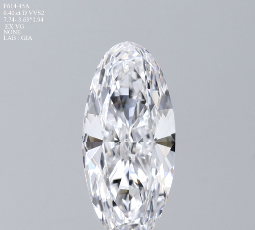 0.4 carat D-VVS2 Natūralus Oval Deimantas (1)