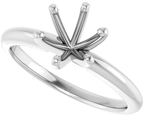 14K White 7 mm Round 6-Prong Solitaire Ring Mounting (9)