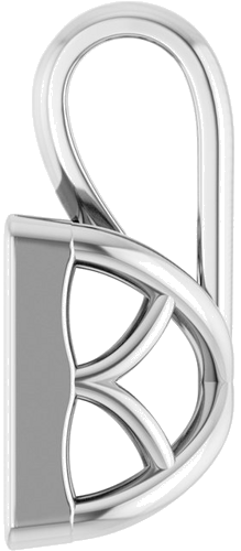Pakabukas „Solitaire“ 14k white gold Square 6.5mm (3)