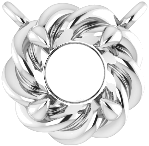 Pakabukas „Claw-Prong Rope“ 585 Baltojo Aukso Round 4mm (1)