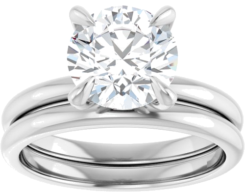 Platinum  8.2 mm Round Solitaire Engagement Ring Mounting (8)