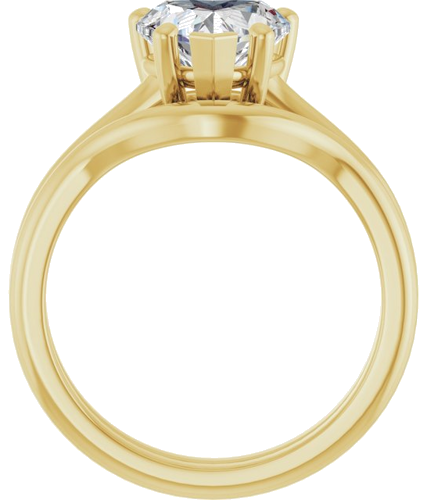 Sužadėtuvių Žiedas „V-End Prong“ 10k yellow gold Heart 8mm (7)