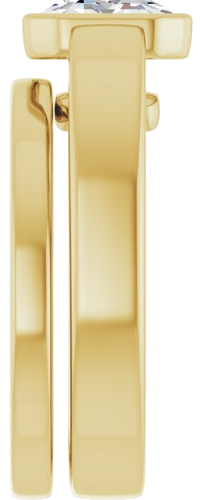 Sužadėtuvių Žiedas „Bezel-Set Solitaire“ 14k yellow gold Emerald 9mm x 7mm (9)