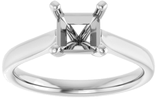 14K X1 White 5.5 mm Square Engagement Ring Mounting (3)