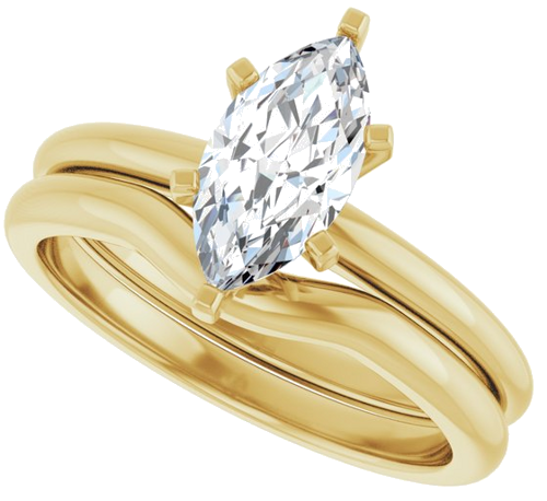 Sužadėtuvių Žiedas 14k yellow gold Marquise 10mm x 5mm (10)