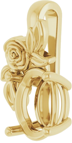 Pakabukas „Solitaire Floral“ 14k yellow gold Oval 10mm x 8mm (2)