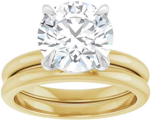 Sužadėtuvių Žiedas „Claw-Prong“ 18k yellow/white gold Round 9.4mm (8)