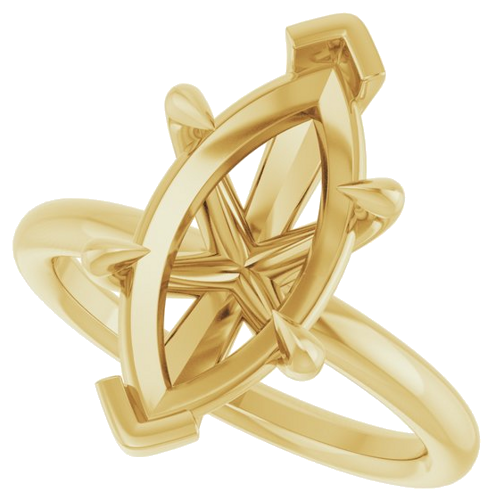 Sužadėtuvių Žiedas „Claw-Prong Solitaire“ 14k yellow gold Marquise 16mm x 8mm (5)