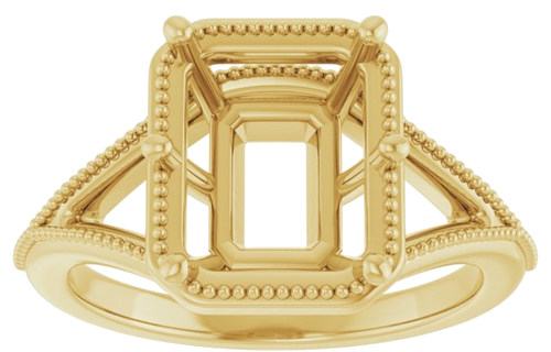Sužadėtuvių Žiedas „Solitaire“ 14k yellow gold Emerald 10mm x 8mm (3)