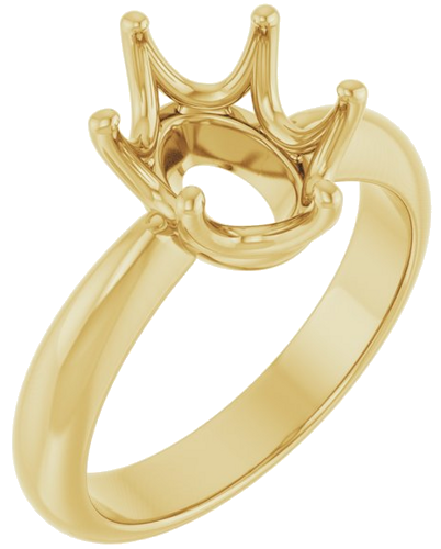 Sužadėtuvių Žiedas „Solitaire Crown-Inspired“ 14k yellow gold Oval 10mm x 8mm (1)