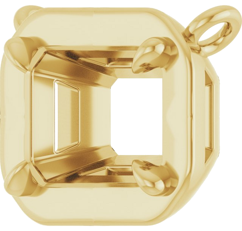 Pakabukas „Claw-Prong Solitaire Bezel-Style“ 10k yellow gold Emerald 7mm x 5mm (2)