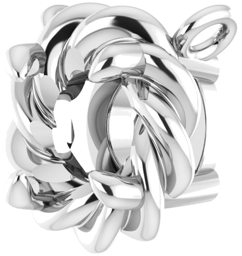 14K White 4.5 mm Round Claw-Prong Rope Necklace Center Mounting (2)