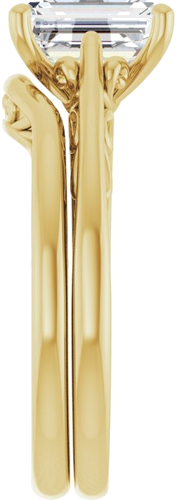 Sužadėtuvių Žiedas „Solitaire“ 14k yellow gold Emerald 8mm x 6mm (9)