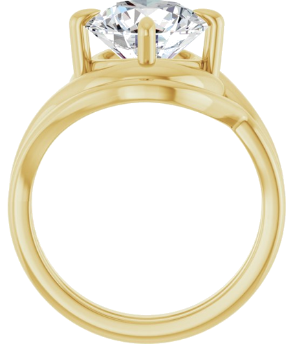 Sužadėtuvių Žiedas „Claw-Prong Solitaire Bypass“ 14k yellow gold Round 9.3mm (7)