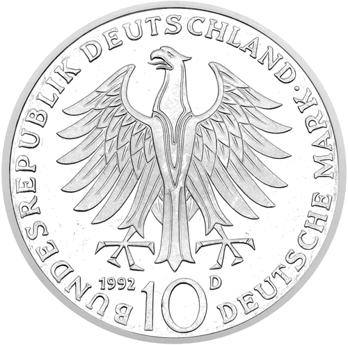 10 Marks Pour le Merite 1992 Germany Silver Coin (2)