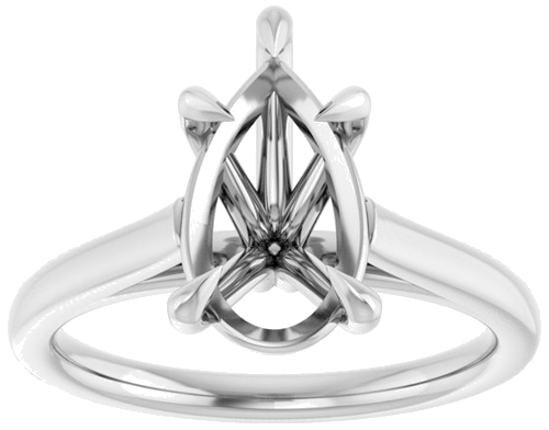 Sužadėtuvių Žiedas „Claw-Pong“ 14k white gold Pear 11.5mm x 7mm (3)