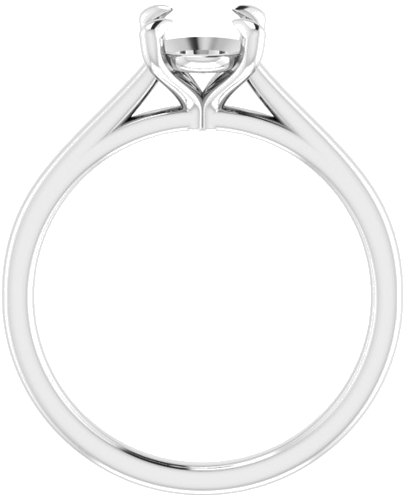14K White  8x6 mm Oval Solitaire Engagement Ring Mounting (2)