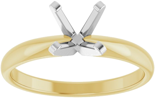 Sužadėtuvių Žiedas „Solitaire“ 585 Baltojo Ir Geltonojo Aukso Round 6.5mm (3)