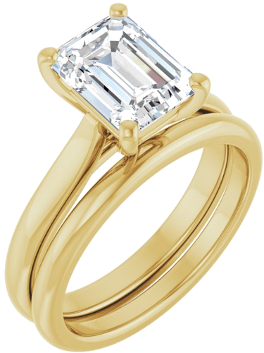 Sužadėtuvių Žiedas 14k yellow gold Emerald 8.5mm x 6.5mm (6)