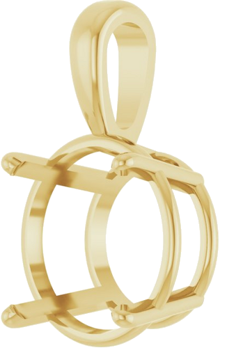 14K Yellow 13 mm Round 4-Prong Pendant Mounting (2)