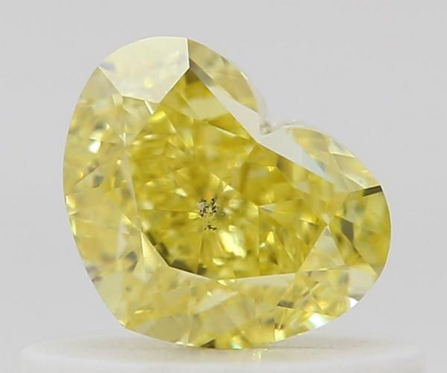 0.53 carat Fancy Vivid Yellow-SI1 Natūralus Heart Deimantas (1)