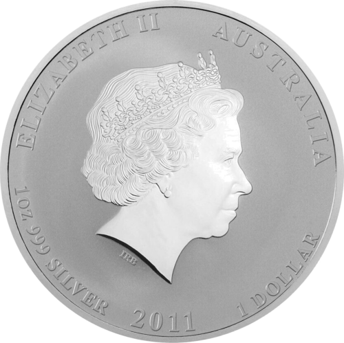 1 oz Год Кролика 2011 (Lunar II) Австралия серебряная монета (2)