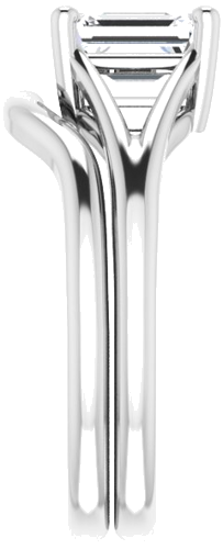 Sužadėtuvių Žiedas „Split Shank“ 585 Baltojo Aukso Emerald 7mm x 5mm (9)