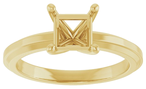 Sužadėtuvių Žiedas „Solitaire“ 14k yellow gold Square 5.5mm (3)
