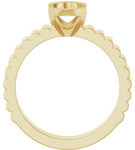 Sužadėtuvių Žiedas „Half-Bezel Solitaire“ 14k yellow gold Oval 8mm x 6mm (2)