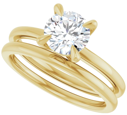 Sužadėtuvių Žiedas 14k yellow gold Round 6.5mm (10)