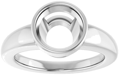 Sužadėtuvių Žiedas „Bezel-Set Solitaire“ 14k white gold Round 8.2mm (3)