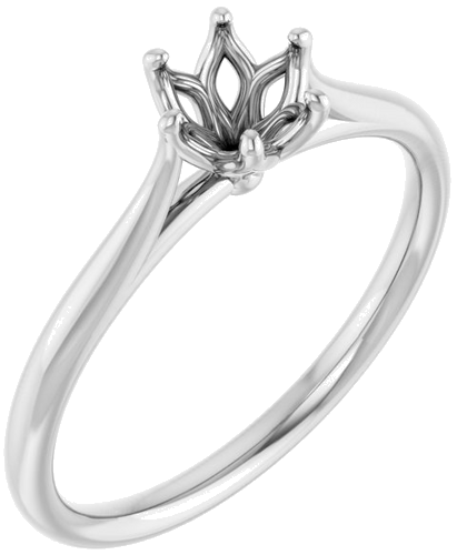 Sužadėtuvių Žiedas „Solitaire“ 585 Baltojo Aukso Round 5.2mm (1)