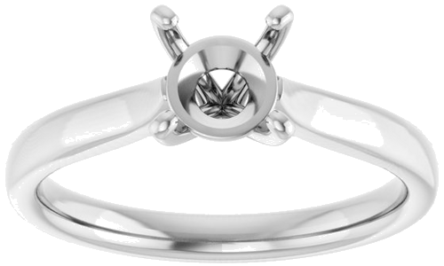 14K White 6.5 mm Round Engagement Ring Mounting (3)