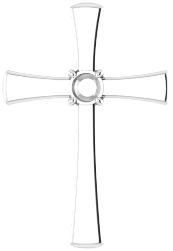Pakabukas „Solitaire Cross“ 925 Sidabro Round 4.1mm (1)