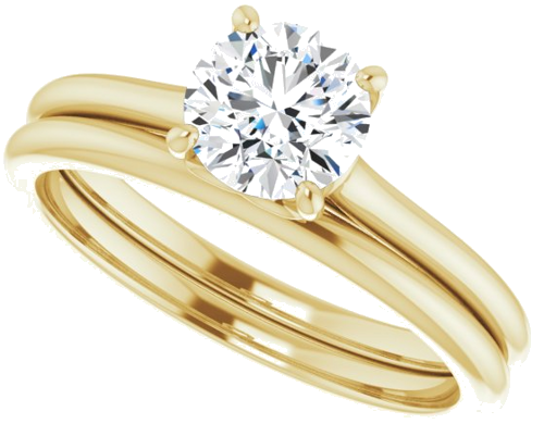 14K Yellow  6 mm Round Solitaire Engagement Ring Mounting (10)