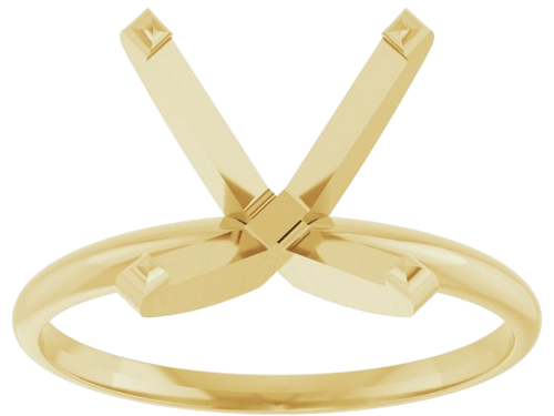 14K Yellow 8 x 8 mm Square Ultra-Lightweight Solitaire Engagement Ring Mounting (3)