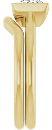 Sužadėtuvių Žiedas „Half-Bezel Solitaire“ 14k yellow gold Square 5.5mm (9)