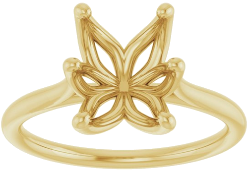 Sužadėtuvių Žiedas „Cathedral-Style Solitaire“ 14k yellow gold Emerald 9mm x 7mm (3)