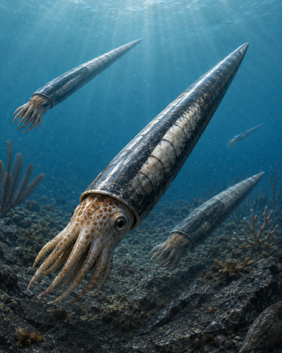 Cephalopod fossil (Orthoceras), Morocco, 485.4–443.8 million years (3)