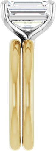 Sužadėtuvių Žiedas 585 Baltojo Ir Geltonojo Aukso Emerald 10mm x 8mm (9)