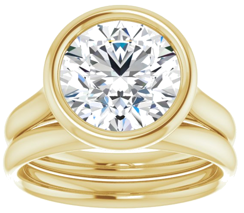 18K Yellow 9.4 mm Round Solitaire Engagement Ring Mounting (8)